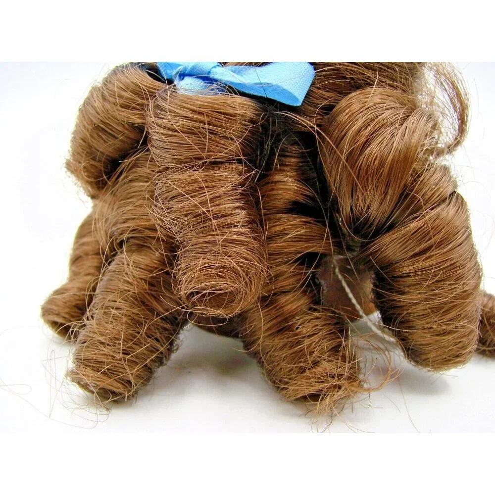 Modacrylic Doll Wig Nicole Light Brown Size 6-7 French Curl Ringlets Bow w/ Box